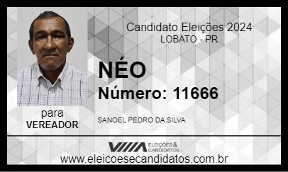 Candidato NÉO 2024 - LOBATO - Eleições