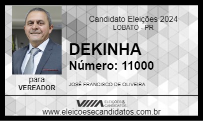 Candidato DEKINHA 2024 - LOBATO - Eleições