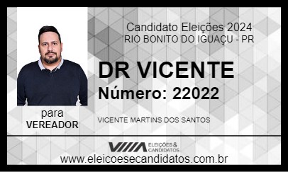 Candidato DR VICENTE 2024 - RIO BONITO DO IGUAÇU - Eleições