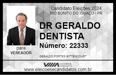 Candidato DR GERALDO DENTISTA 2024 - RIO BONITO DO IGUAÇU - Eleições