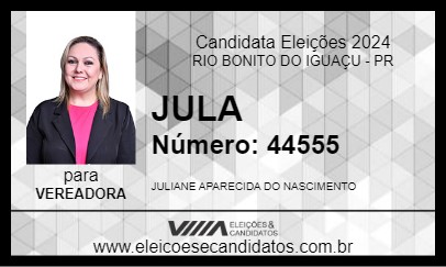 Candidato JULA 2024 - RIO BONITO DO IGUAÇU - Eleições