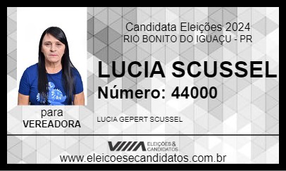 Candidato LUCIA SCUSSEL 2024 - RIO BONITO DO IGUAÇU - Eleições