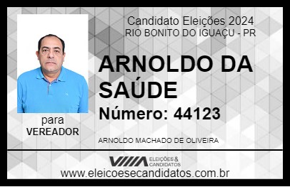 Candidato ARNOLDO DA SAÚDE 2024 - RIO BONITO DO IGUAÇU - Eleições