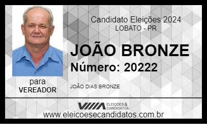 Candidato JOÃO BRONZE 2024 - LOBATO - Eleições