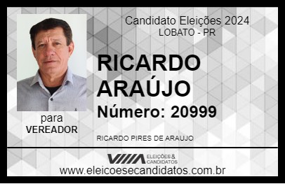 Candidato RICARDO ARAÚJO 2024 - LOBATO - Eleições