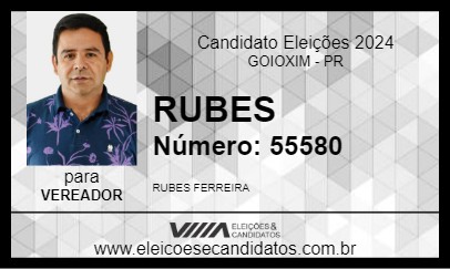 Candidato RUBES 2024 - GOIOXIM - Eleições