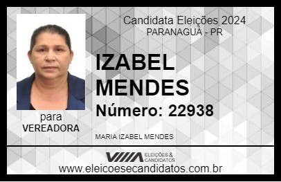 Candidato IZABEL MENDES 2024 - PARANAGUÁ - Eleições