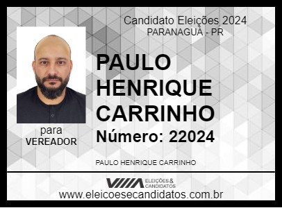 Candidato PAULO HENRIQUE CARRINHO 2024 - PARANAGUÁ - Eleições