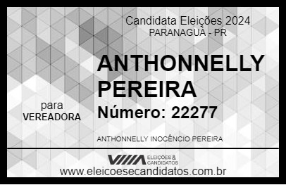 Candidato ANTHONNELLY PEREIRA  2024 - PARANAGUÁ - Eleições