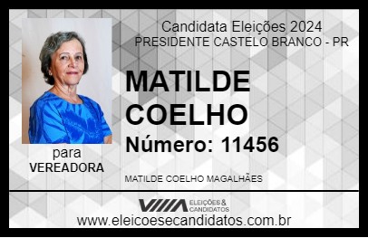 Candidato MATILDE COELHO 2024 - PRESIDENTE CASTELO BRANCO - Eleições