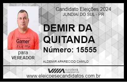 Candidato DEMIR DA QUITANDA 2024 - JUNDIAÍ DO SUL - Eleições