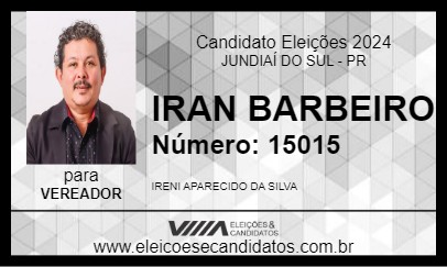 Candidato IRAN BARBEIRO 2024 - JUNDIAÍ DO SUL - Eleições