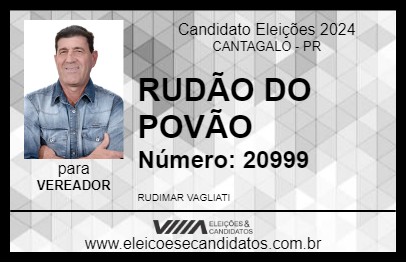 Candidato RUDÃO DO POVÃO 2024 - CANTAGALO - Eleições