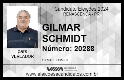 Candidato GILMAR SCHMIDT 2024 - RENASCENÇA - Eleições