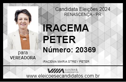 Candidato IRACEMA PETER 2024 - RENASCENÇA - Eleições