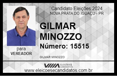 Candidato GILMAR MINOZZO 2024 - NOVA PRATA DO IGUAÇU - Eleições