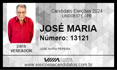 Candidato JOSÉ MARIA 2024 - LINDOESTE - Eleições