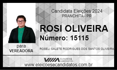 Candidato ROSI OLIVEIRA 2024 - PRANCHITA - Eleições