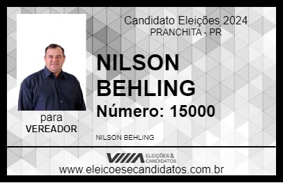 Candidato NILSON BEHLING 2024 - PRANCHITA - Eleições