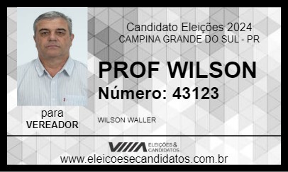 Candidato PROF WILSON 2024 - CAMPINA GRANDE DO SUL - Eleições