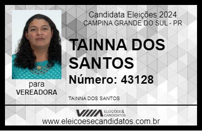 Candidato TAINNA DOS SANTOS 2024 - CAMPINA GRANDE DO SUL - Eleições