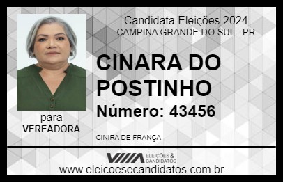 Candidato CINARA DO POSTINHO 2024 - CAMPINA GRANDE DO SUL - Eleições