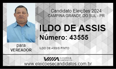 Candidato ILDO DE  ASSIS 2024 - CAMPINA GRANDE DO SUL - Eleições