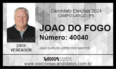 Candidato JOAO DO FOGO 2024 - CAMPO LARGO - Eleições