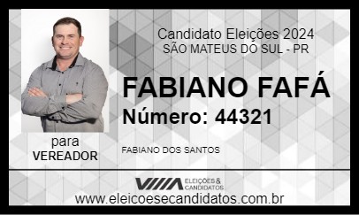 Candidato FABIANO FAFÁ 2024 - SÃO MATEUS DO SUL - Eleições