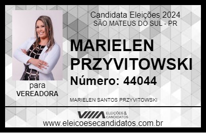 Candidato MARIELEN PRZYVITOWSKI 2024 - SÃO MATEUS DO SUL - Eleições