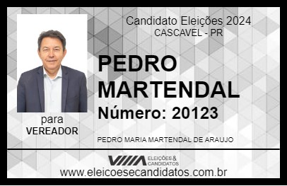 Candidato PEDRO MARTENDAL 2024 - CASCAVEL - Eleições