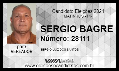 Candidato SERGIO BAGRE 2024 - MATINHOS - Eleições