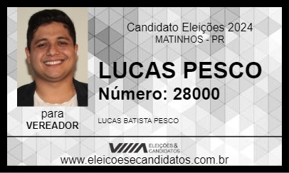 Candidato LUCAS PESCO 2024 - MATINHOS - Eleições