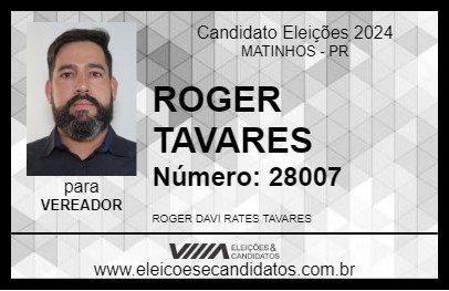 Candidato ROGER TAVARES 2024 - MATINHOS - Eleições