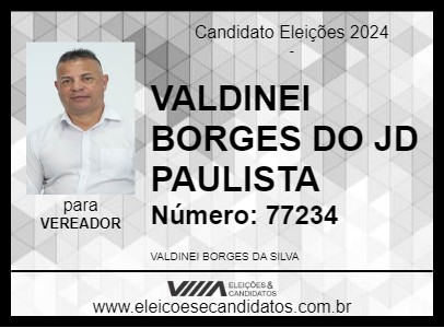 Candidato VALDINEI BORGES DO JD PAULISTA 2024 - CAMPINA GRANDE DO SUL - Eleições