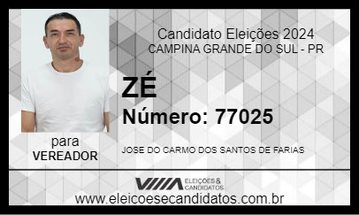 Candidato ZÉ 2024 - CAMPINA GRANDE DO SUL - Eleições