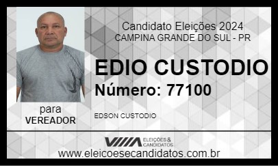 Candidato EDIO CUSTODIO 2024 - CAMPINA GRANDE DO SUL - Eleições