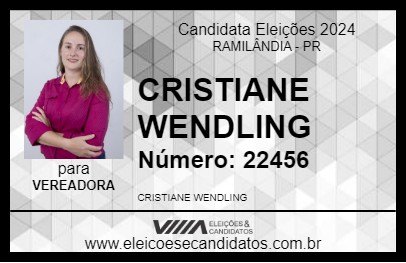 Candidato CRISTIANE WENDLING 2024 - RAMILÂNDIA - Eleições