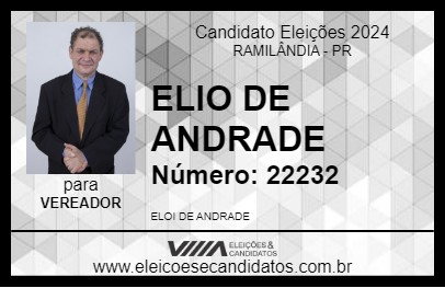 Candidato ELOI DE ANDRADE 2024 - RAMILÂNDIA - Eleições