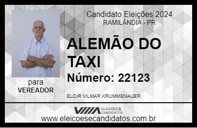 Candidato ALEMÃO DO TAXI 2024 - RAMILÂNDIA - Eleições