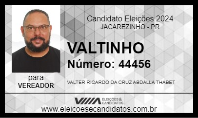 Candidato VALTINHO 2024 - JACAREZINHO - Eleições