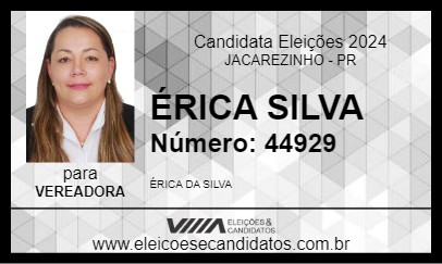 Candidato ÉRICA SILVA 2024 - JACAREZINHO - Eleições