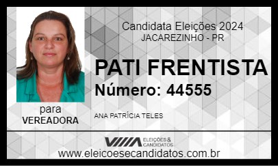 Candidato PATI FRENTISTA 2024 - JACAREZINHO - Eleições