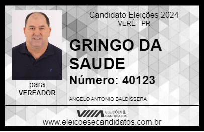 Candidato GRINGO DA SAUDE 2024 - VERÊ - Eleições