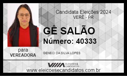 Candidato GÊ SALÃO 2024 - VERÊ - Eleições