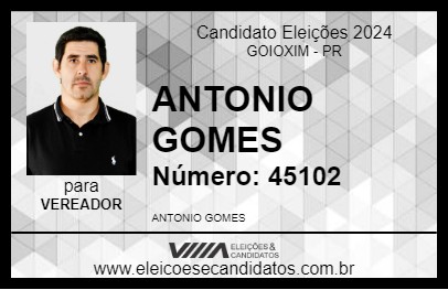 Candidato ANTONIO GOMES 2024 - GOIOXIM - Eleições