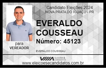 Candidato EVERALDO COUSSEAU 2024 - NOVA PRATA DO IGUAÇU - Eleições