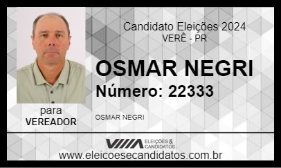 Candidato OSMAR NEGRI 2024 - VERÊ - Eleições