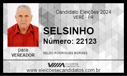 Candidato SELSINHO 2024 - VERÊ - Eleições