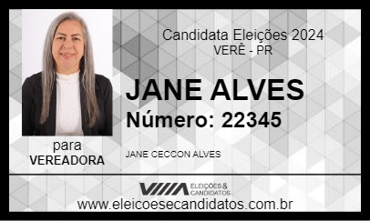 Candidato JANE ALVES 2024 - VERÊ - Eleições